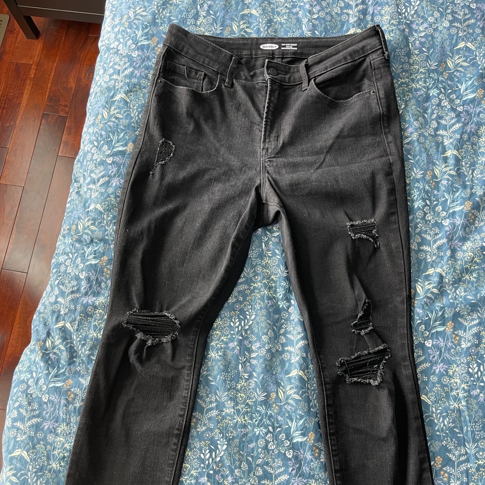 Old Navy Distressed Black Jeans